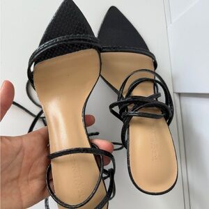 Tony Bianco Black Lace up Sandals/ Heels